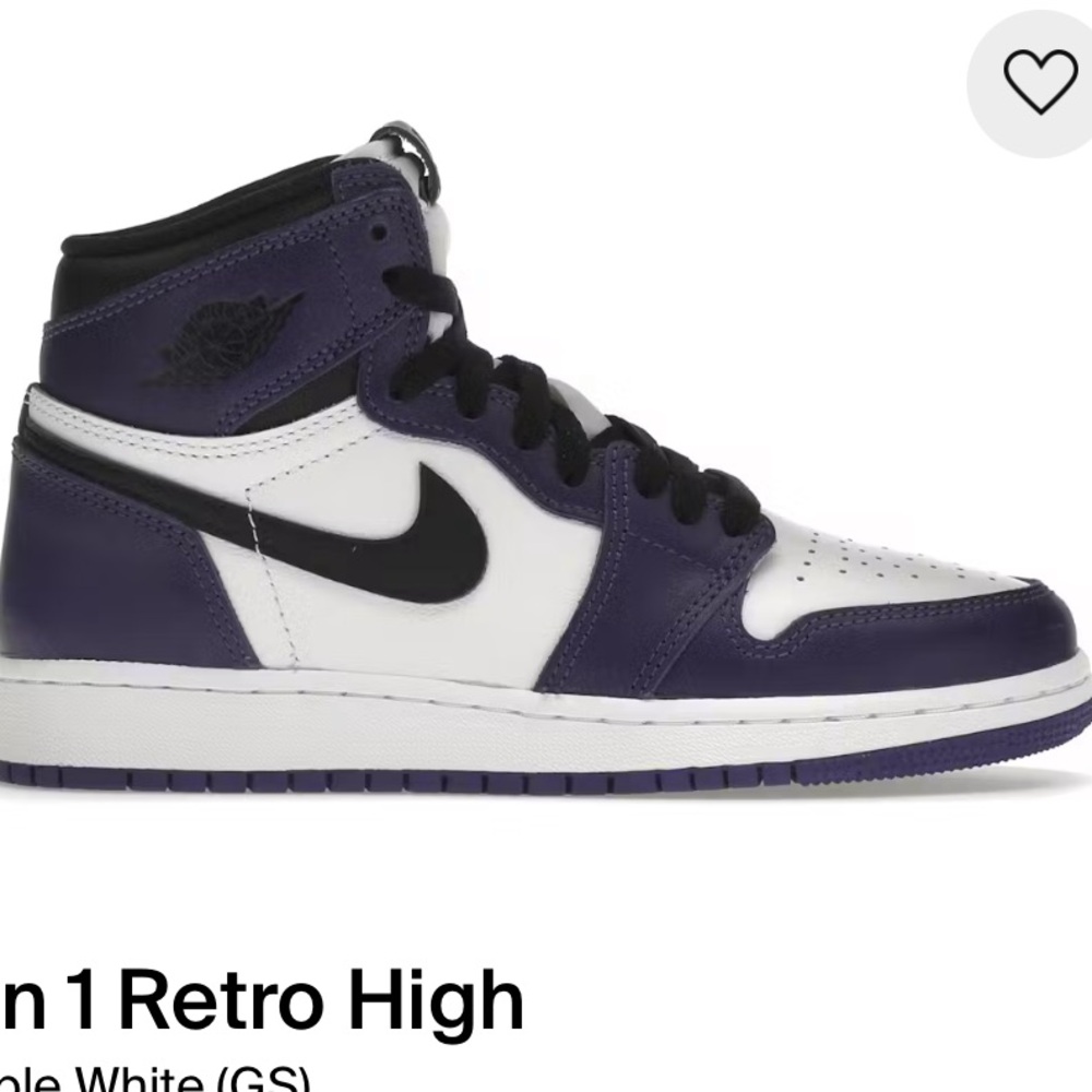 Jordan 1 Retro High Purple and White Sneakers